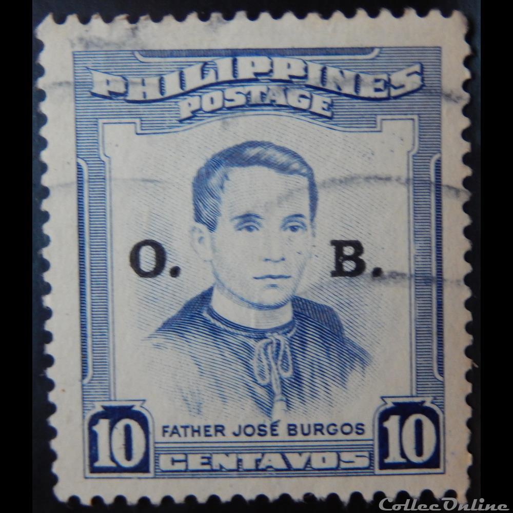 Philippines S0432 père José Burgos 10c de 1955 timbre asie philippines s0432 pere jose burgos 10c de 1955