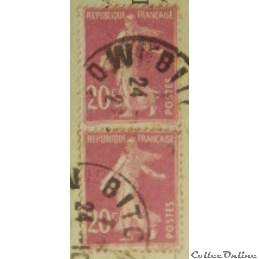 timbre france 00190 semeuse camee 2eme serie 20c lilas rose de 1926