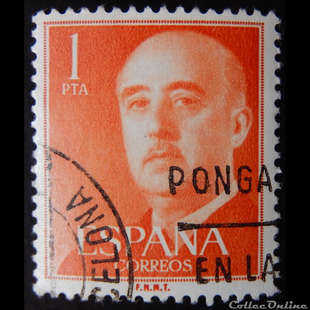 Espagne 00864 général Francisco Franco 1Pta de 1955 5 timbre europe espagne 00864 general francisco franco 1pta de 1955