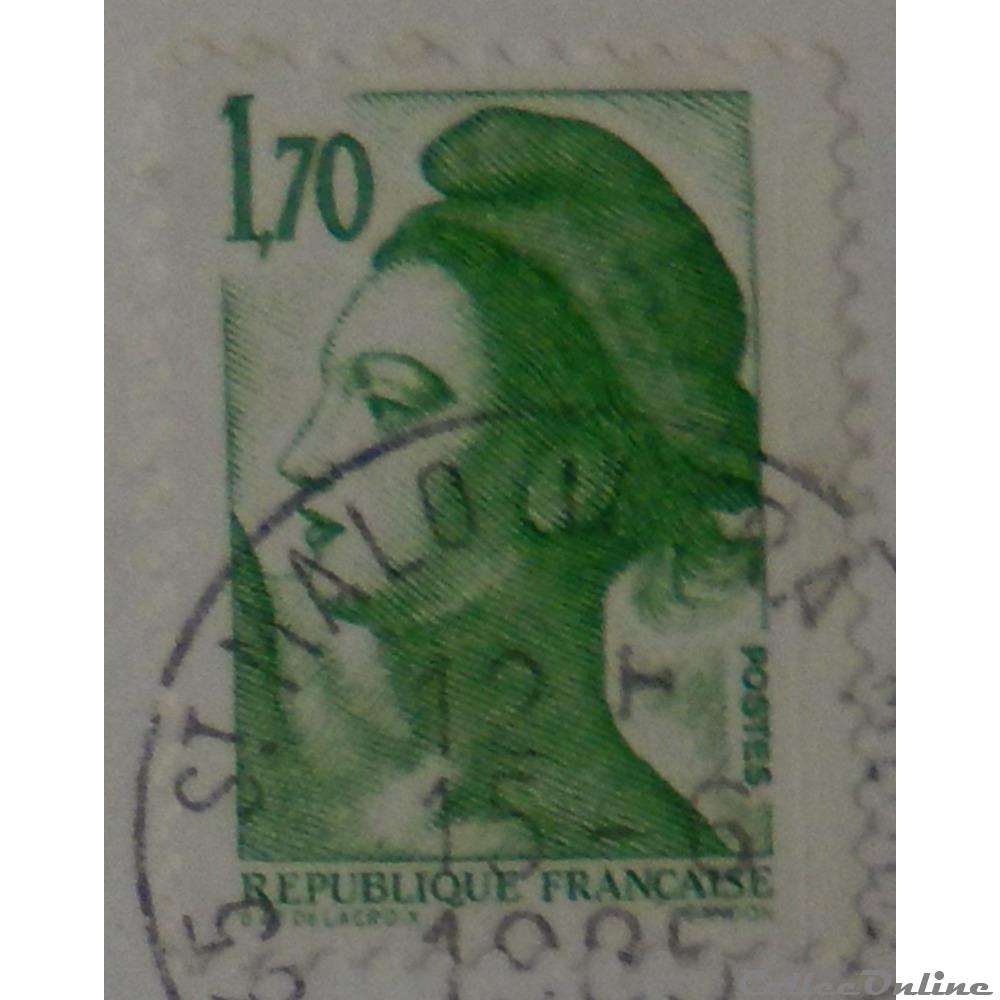 02318 La République, type Liberté - 1F70 vert de 1984 timbre france 02318 la republique type liberte 1f70 vert de 1984