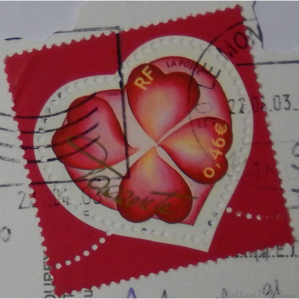 timbre france 03538 saint valentin le coeur torrente avec trefle a 4 feuilles 0 46 de 2003