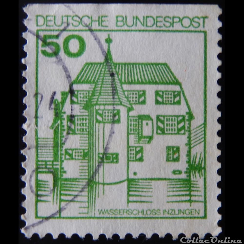 Allemagne RFA 00877B château d'Inzlingen 50pf de 1990 timbre europe allemagne rfa 00877b chateau inzlingen 50pf de 1990