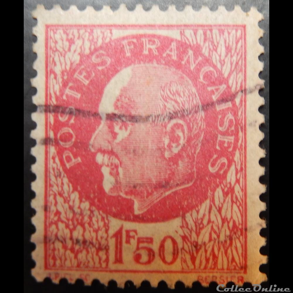 00516 Maréchal Pétain, type Bersier, l F 50 rose timbre france 00516 marechal petain type bersier l f 50 rose