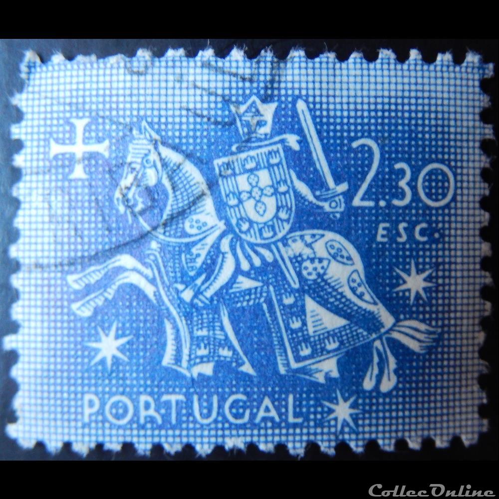 Portugal 00783 chevalier à cheval 2.30$ de 1953 2 timbre europe portugal 00783 chevalier a cheval 2 30 de 1953