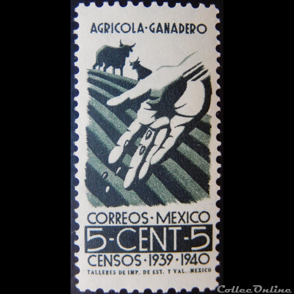 Mexique 00541 agriculture et élevage 5c de 1939 timbre amerique mexique 00541 agriculture et elevage 5c de 1939