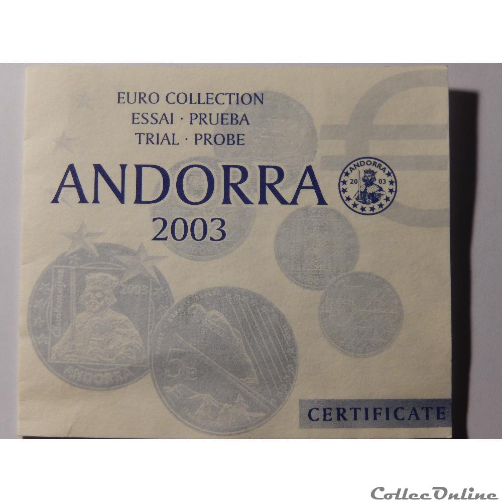 Certificat d'authenticité monnaie monde andorre certificat authenticite