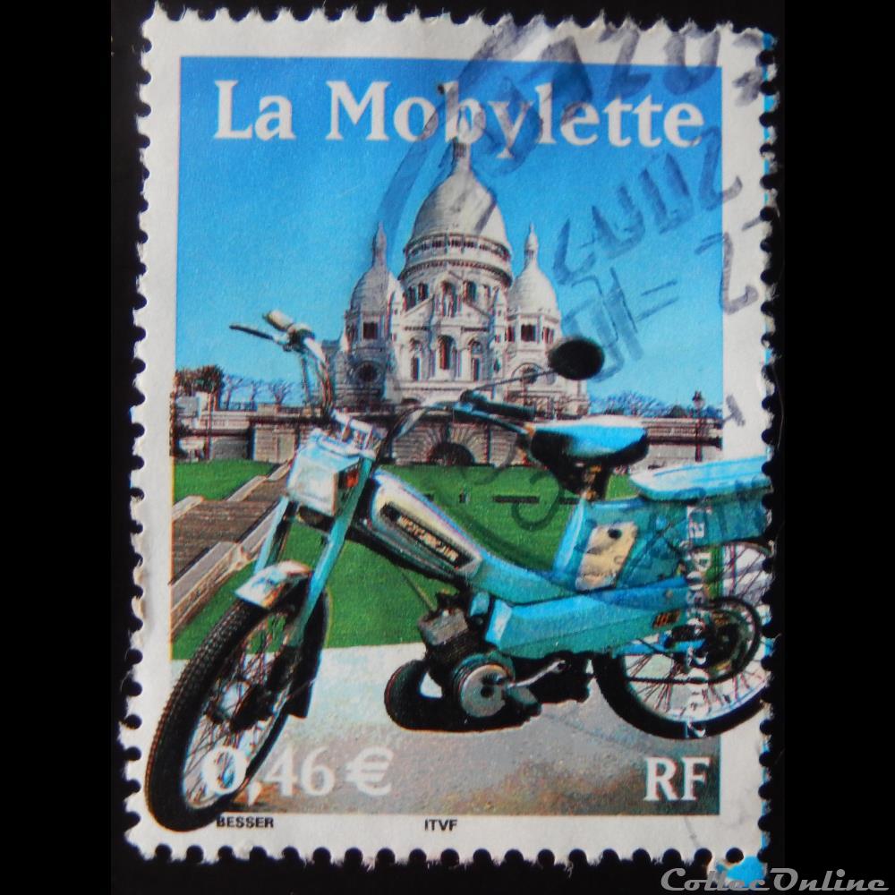 03472 Transports La mobylette 0.46€ de 2002 timbre france 03472 transports la mobylette 0 46 de 2002