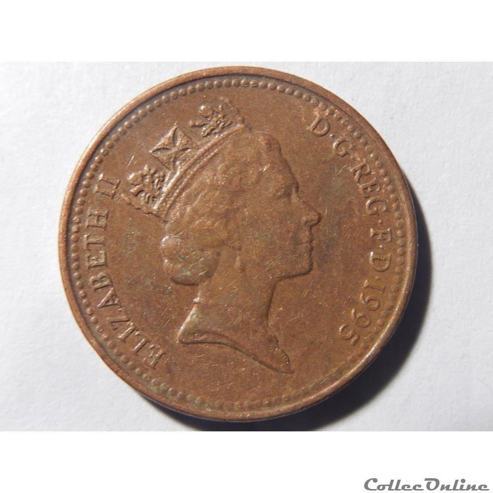 Royaume-Uni, 1 penny de 1995 2 monnaie monde royaume uni 1 penny de 1995