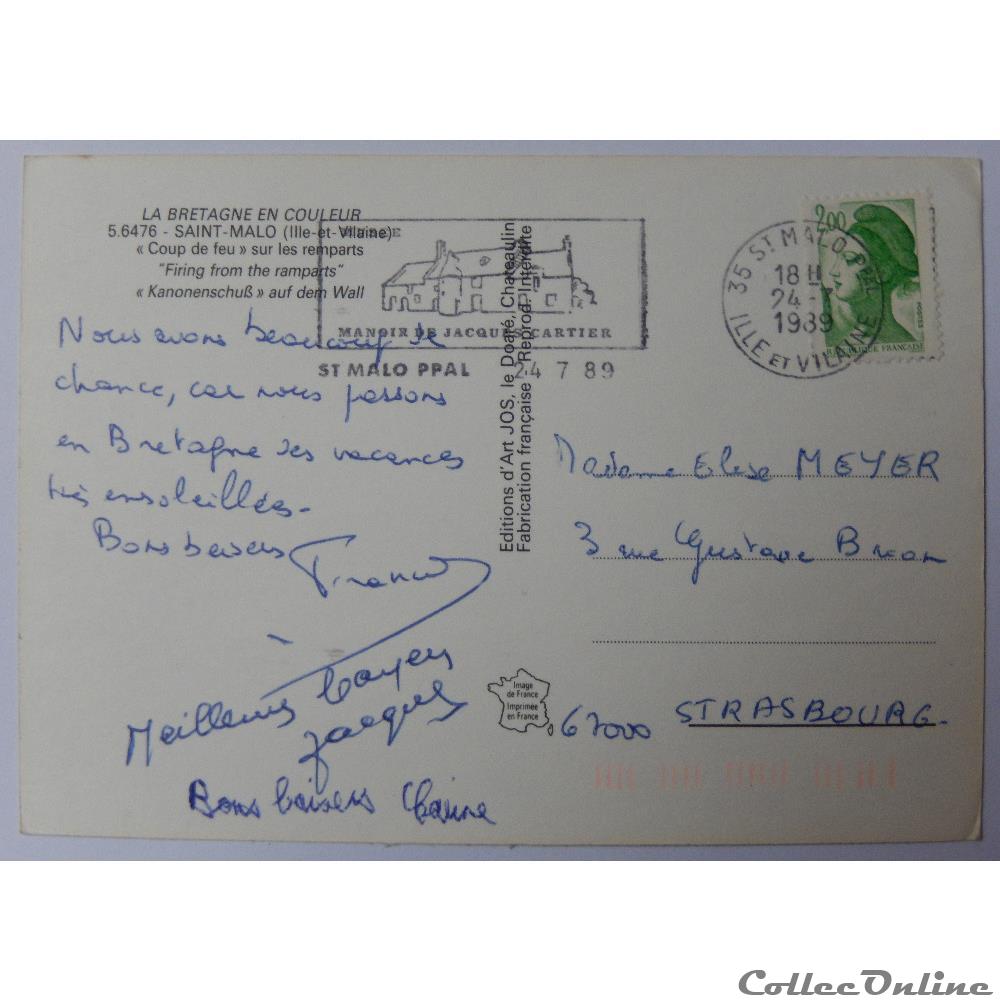 carte postale france bretagne cp de ille et vilaine saint malo
