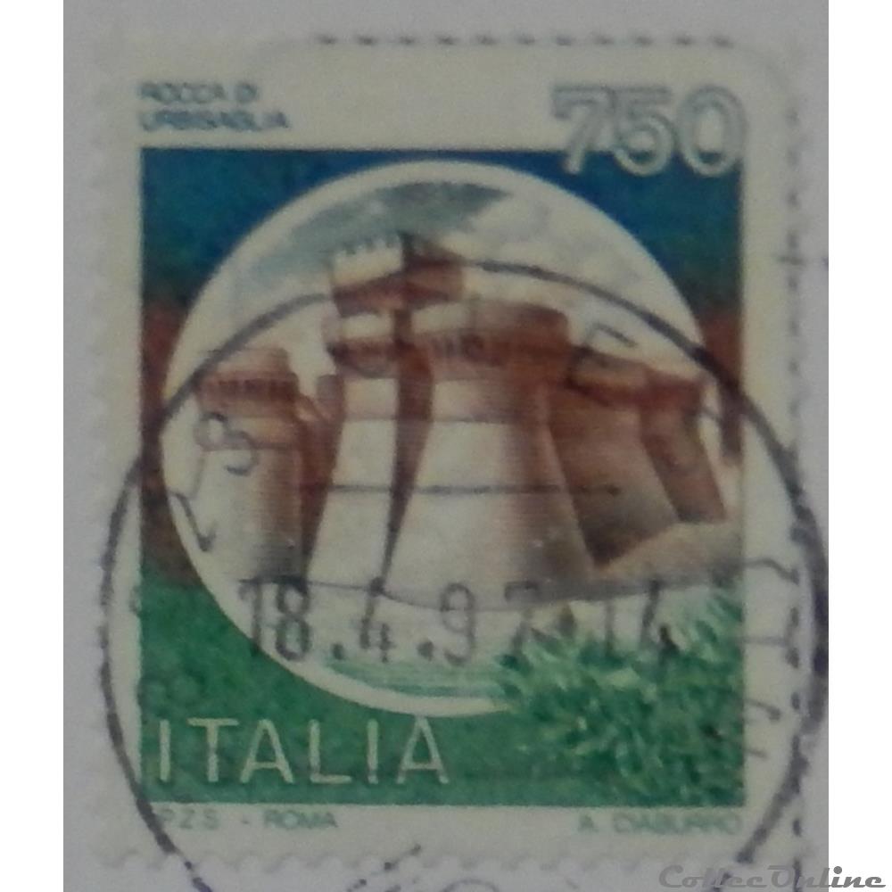 Italie 01891 château de Urbisaglia 750 lires de 1990 5 timbre europe italie 01891 chateau de urbisaglia 750 lires de 1990