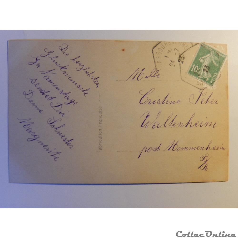 CPA de voeux. jeune fille. carte postale bretagne cpa de voeux jeune fille