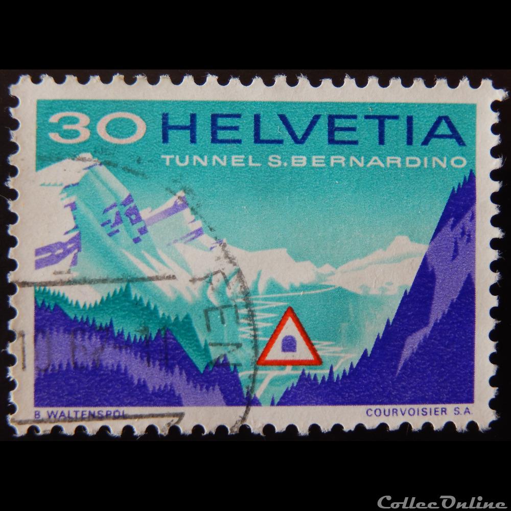 Suisse 00793 Tunel st Bernhard 30cts de 1967 - Stamps - Europe