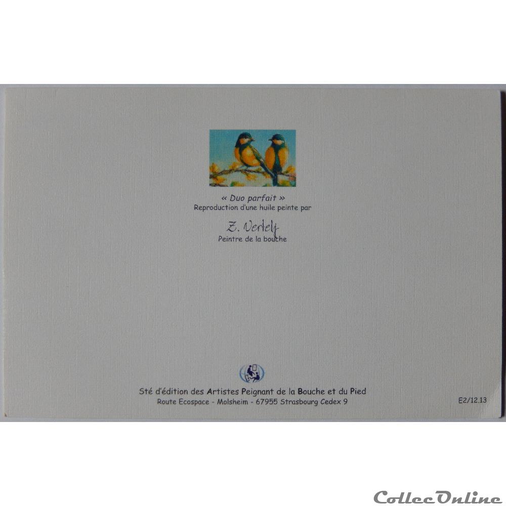 CP Peinture mésanges 2 carte postale europe rhone alpe cp peinture mesanges