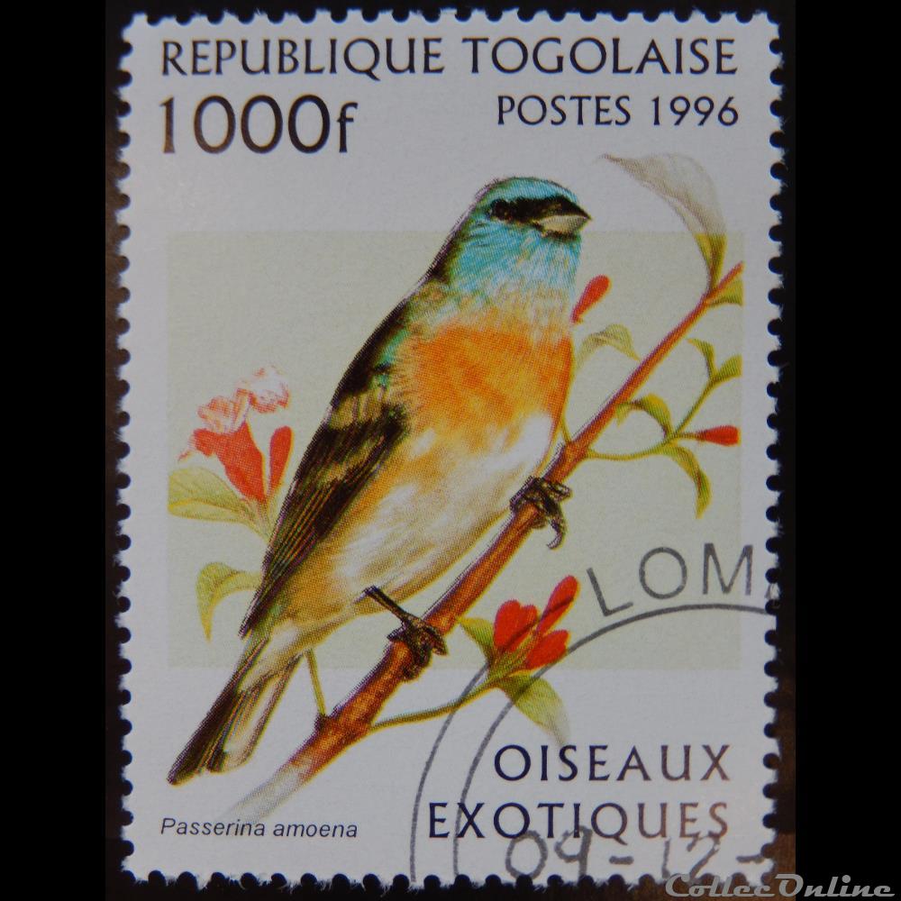 Togo 01516 Passerin azuré 1000F de 1996 timbre afrique togo 01516 passerin azure 1000f de 1996