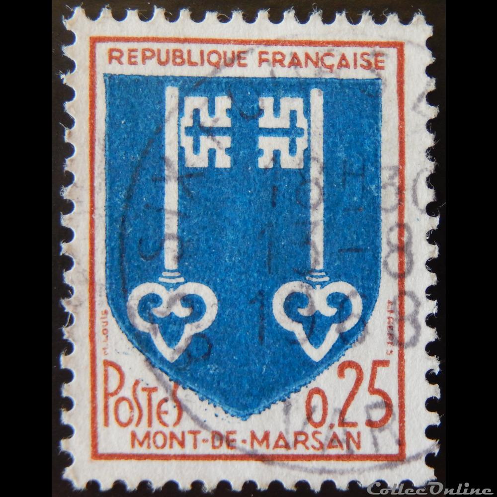 01469 Blason de Mont de Marsan 0.25F 2 timbre france 01469 blason de mont de marsan 0 25f
