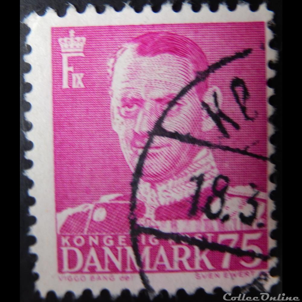 Danemark 00331 roi Frederik IX de 75ore de 1950 timbre europe danemark 00331 roi frederik ix de 75ore de 1950