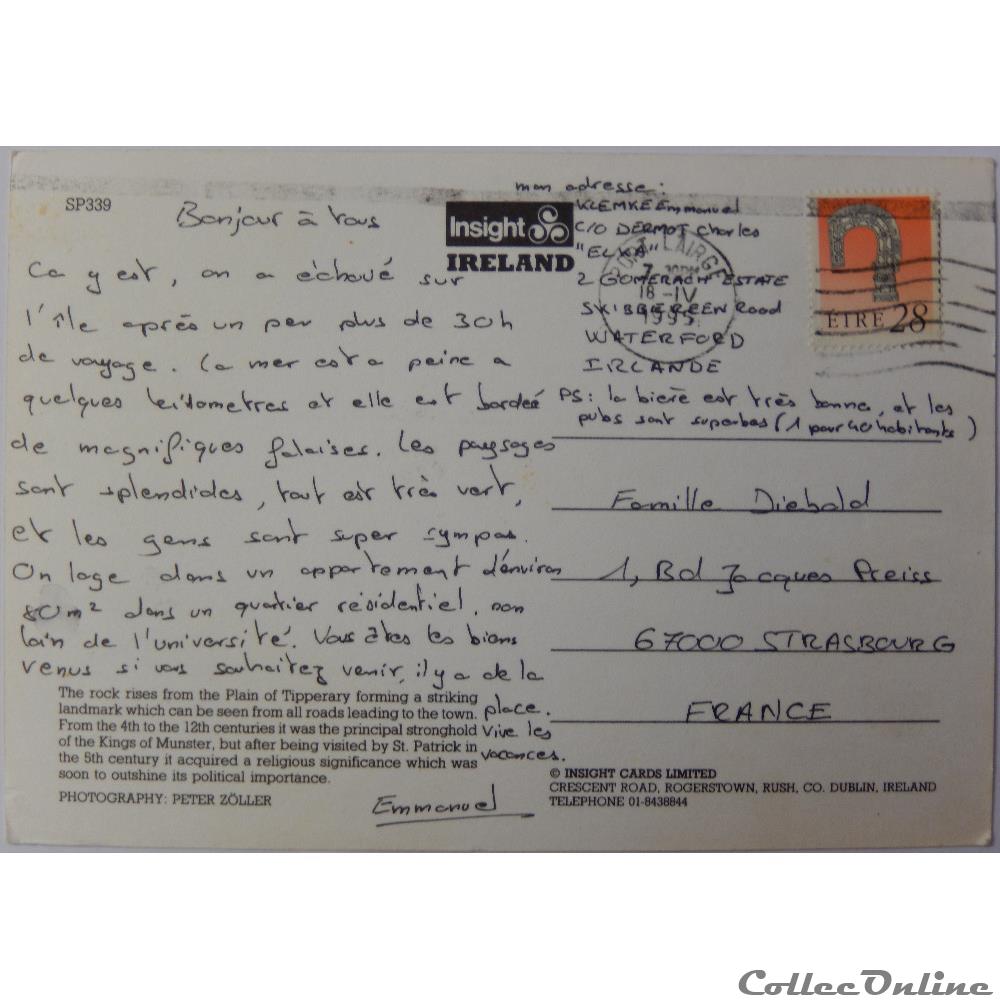 CP d'Irlande, Rock of Cashel carte postale europe alsace cp irlande rock of cashel