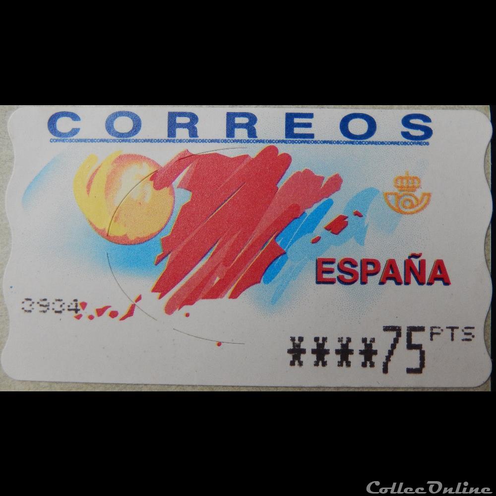 Espagne DI0049 carte de l'Espagne et soleil 75Ptas de 2001 timbre europe espagne di0049 carte de espagne et soleil 75ptas de 2001