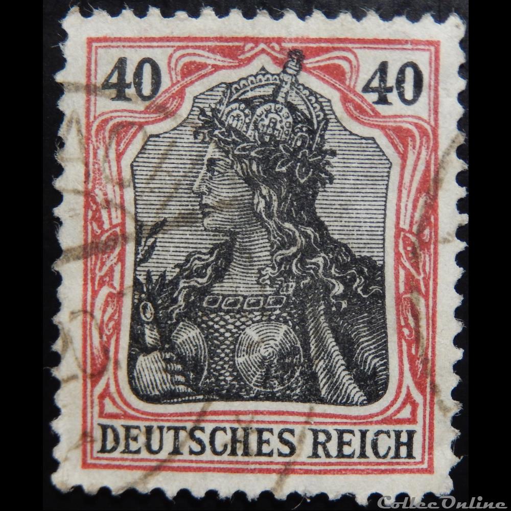 Allemagne Reich 00073 Germania avec la couronne impériale 40pf de 1902 timbre europe allemagne reich 00073 germania avec la couronne imperiale 40pf de 1902