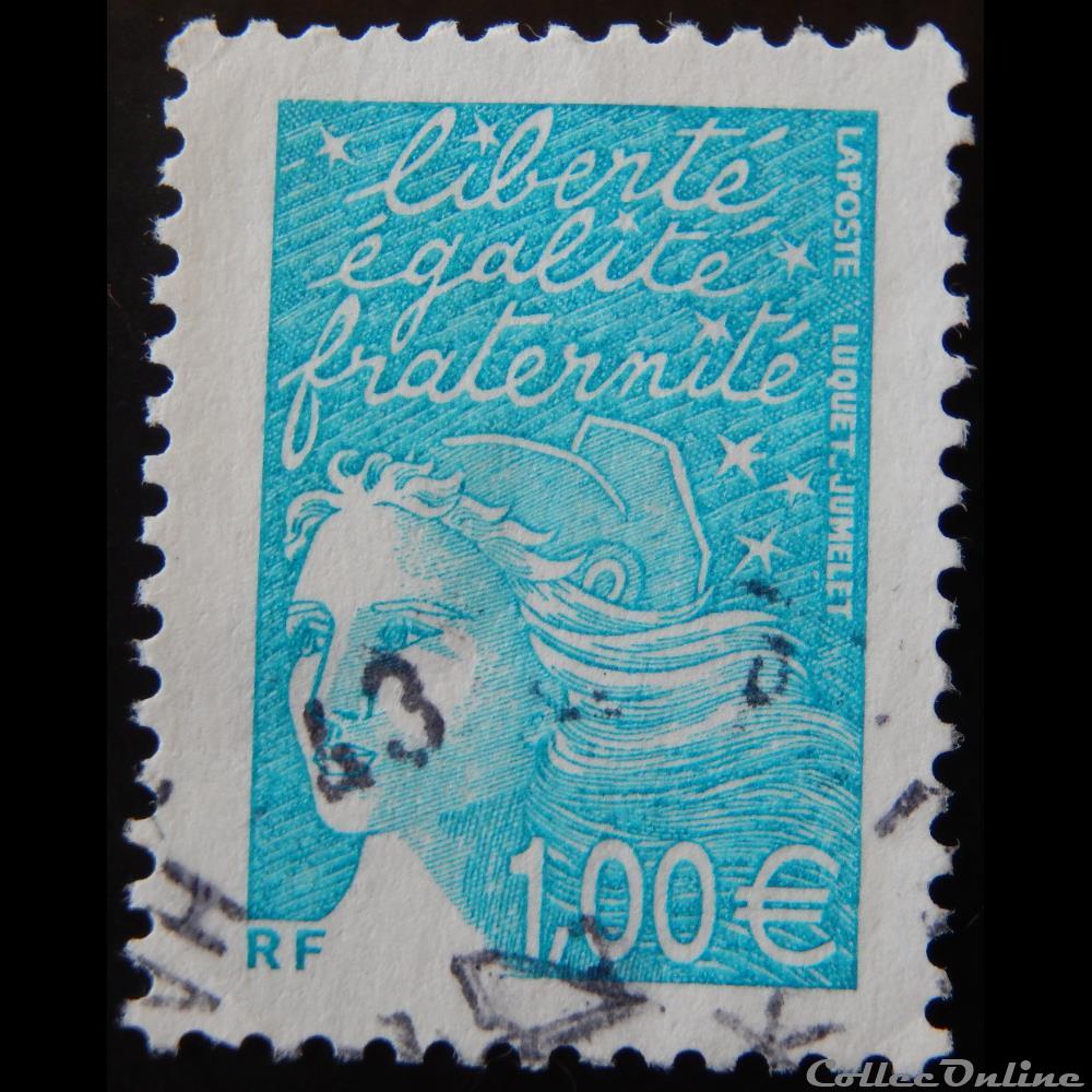 03455 Marianne de Luquet 1 € turquoise timbre france 03455 marianne de luquet 1 turquoise