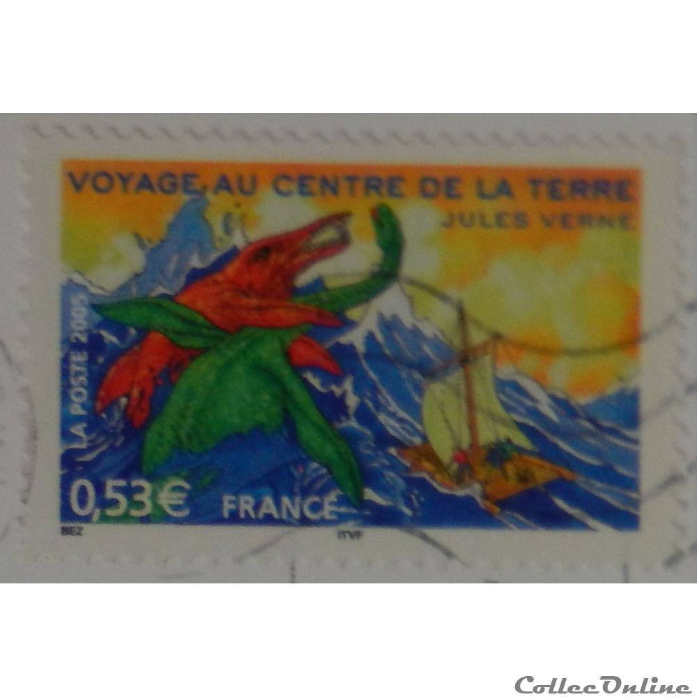 03791 Jules Verne Voyage au centre de la terre 0.53€ de 2005 timbre france 03791 jules verne voyage au centre de la terre 0 53 de 2005