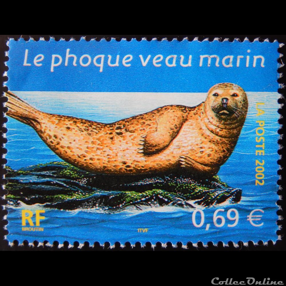 03488 Animaux marins Le phoque veau marin 0.69€ de 2002 2 timbre france 03488 animaux marins le phoque veau marin 0 69 de 2002