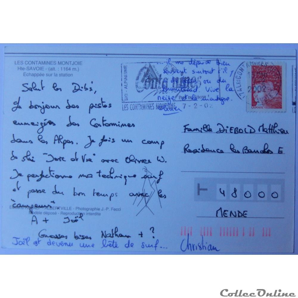 carte postale france rhone alpe cp de haute savoie les contamines montjoie
