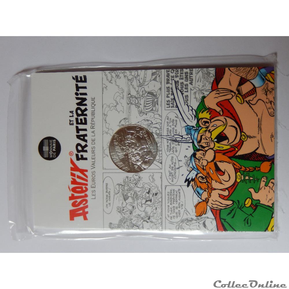 10 euros, Astérix et fraternité Belges 2015 2 monnaie france moderne 10 euros asterix et fraternite belges 2015