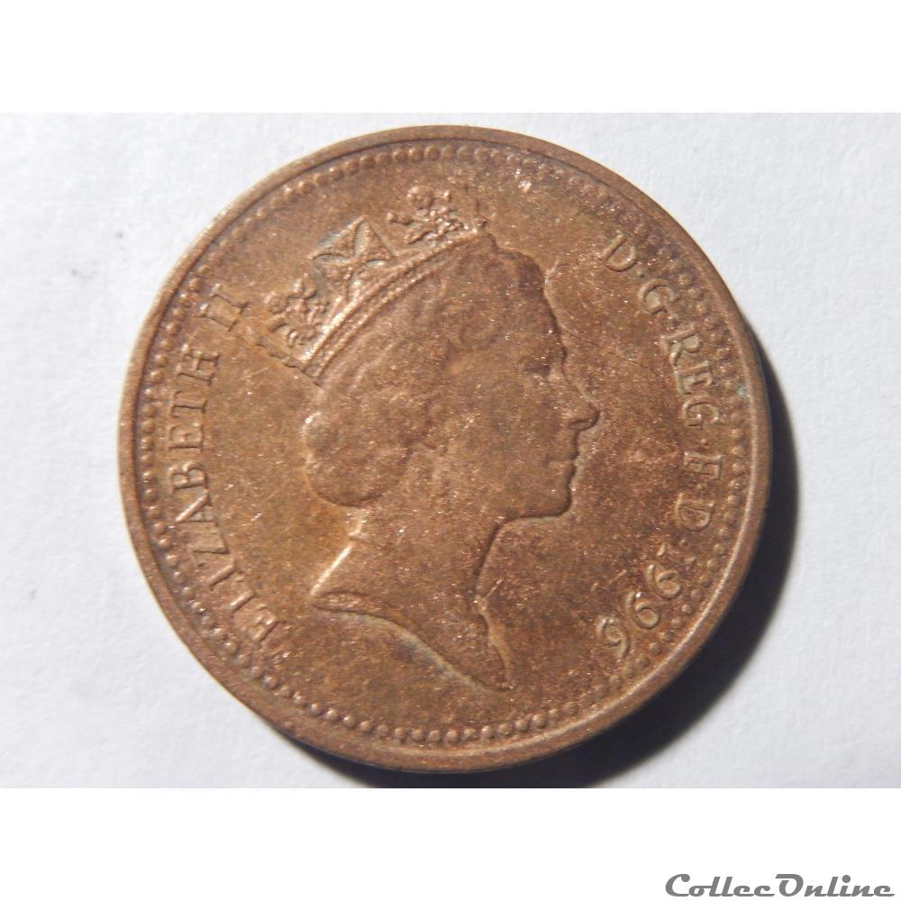 Royaume-Uni, 1 penny de 1996 2 monnaie monde royaume uni 1 penny de 1996