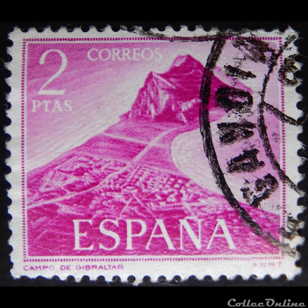 Espagne 01594 rocher de Gibraltar 2Ptas de 1969 timbre europe espagne 01594 rocher de gibraltar 2ptas de 1969