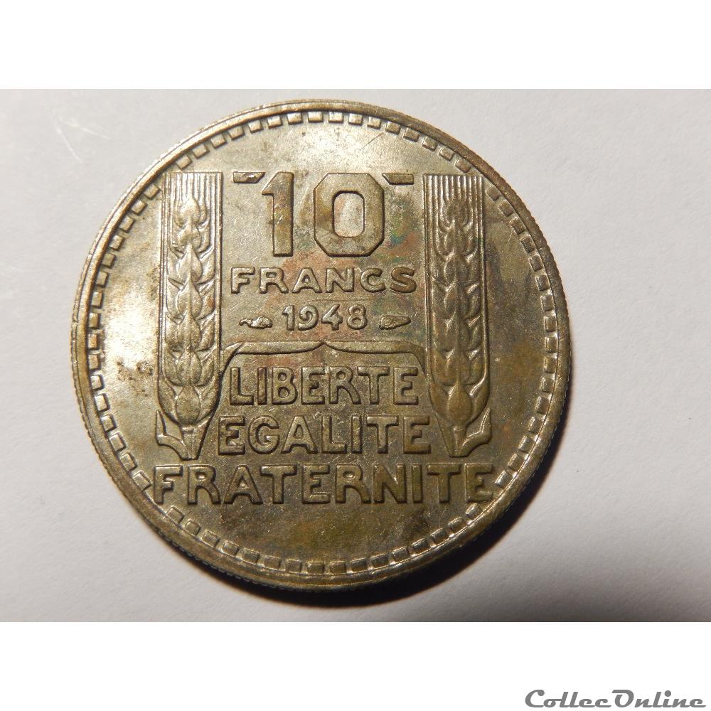 monnaie france moderne 10 francs turin petite tete 1948