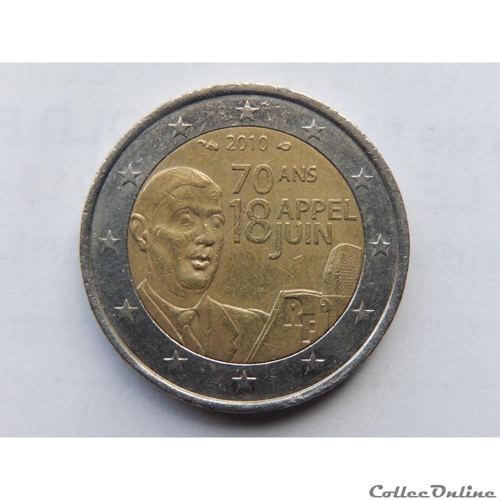 France, 70 ans de l'appel du 18 juin monnaie euro france 70 ans de appel du 18 juin