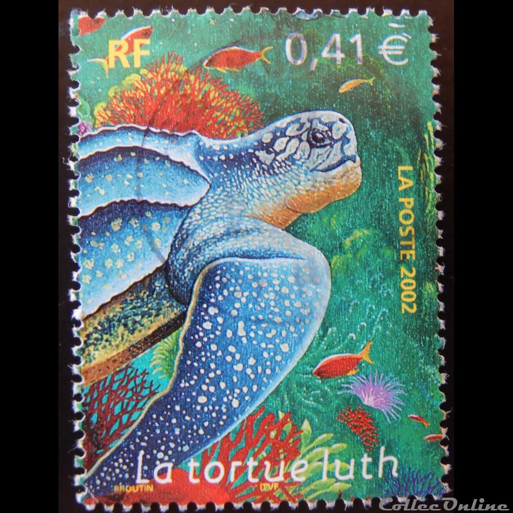 03485 Animaux marins La tortue luth 0.41€ de 2002 timbre france 03485 animaux marins la tortue luth 0 41 de 2002