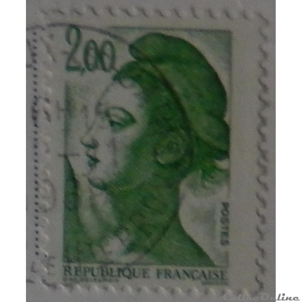 02484 La République, type Liberté - 2F vert de 1987 2 timbre france 02484 la republique type liberte 2f vert de 1987