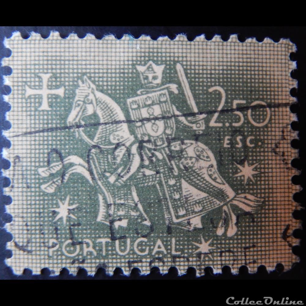 Portugal 00784 chevalier à cheval 2.50$ de 1953 timbre europe portugal 00784 chevalier a cheval 2 50 de 1953