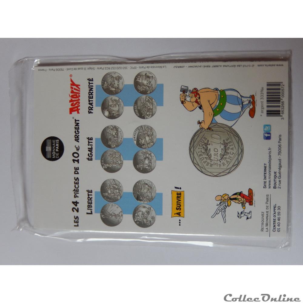 10 euros, Astérix et fraternité Espagnols 2015 3 monnaie france moderne 10 euros asterix et fraternite espagnols 2015