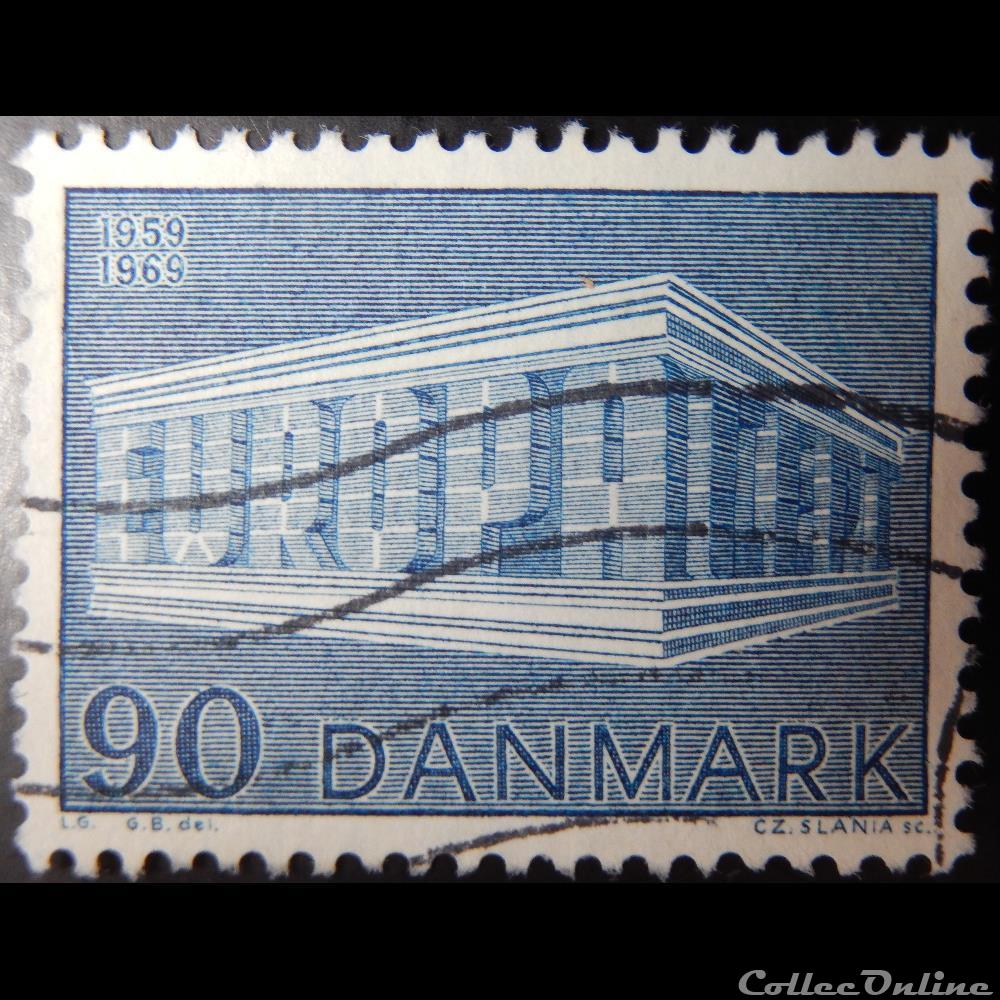 Danemark 00490 Europa CEPT 90ore de 1969 timbre europe danemark 00490 europa cept 90ore de 1969