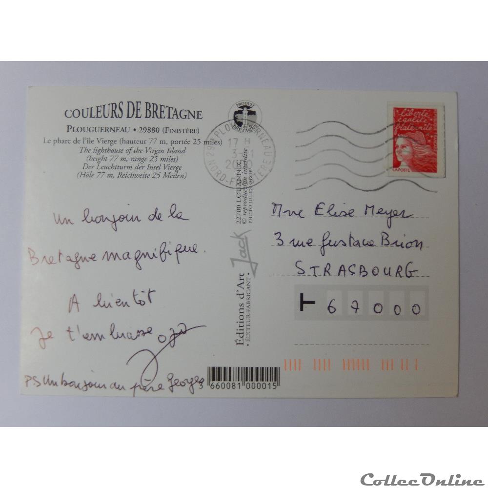 carte postale france bretagne cp du finistere plouguerneau