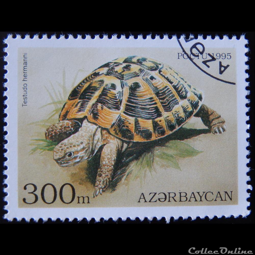 timbre asie azerbaidjan 00219 tortue hermann 300m de 1995