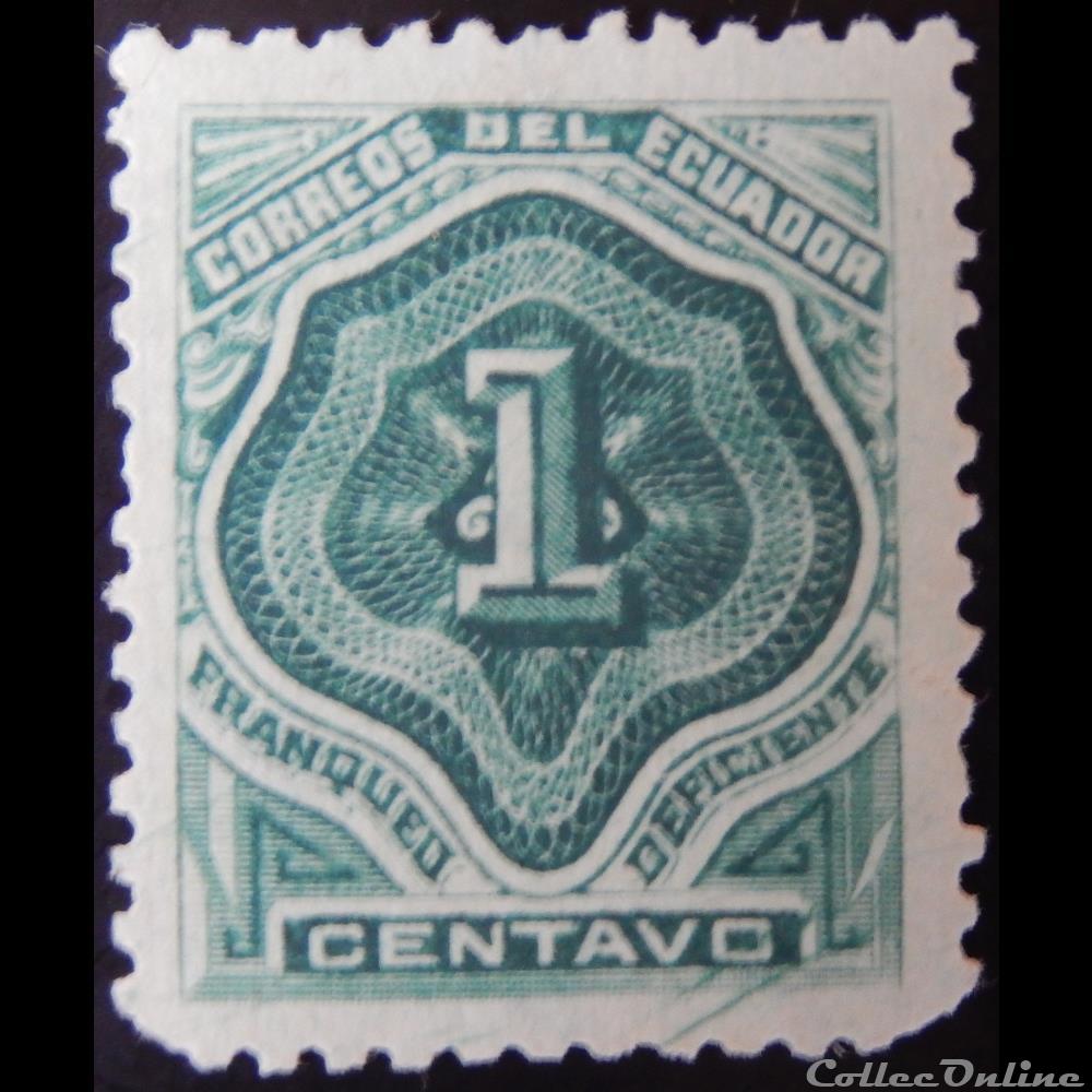Equateur T0001 chiffre 1c de 1896 timbre amerique equateur t0001 chiffre 1c de 1896