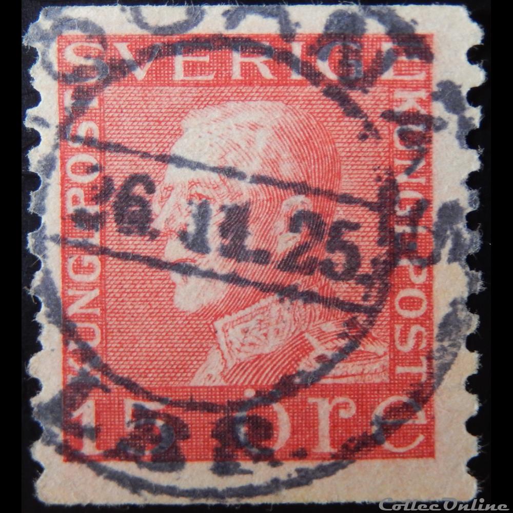 Suède 00196 roi Gustave V 15öre de 1928 timbre europe suede 00196 roi gustave v 15ore de 1928