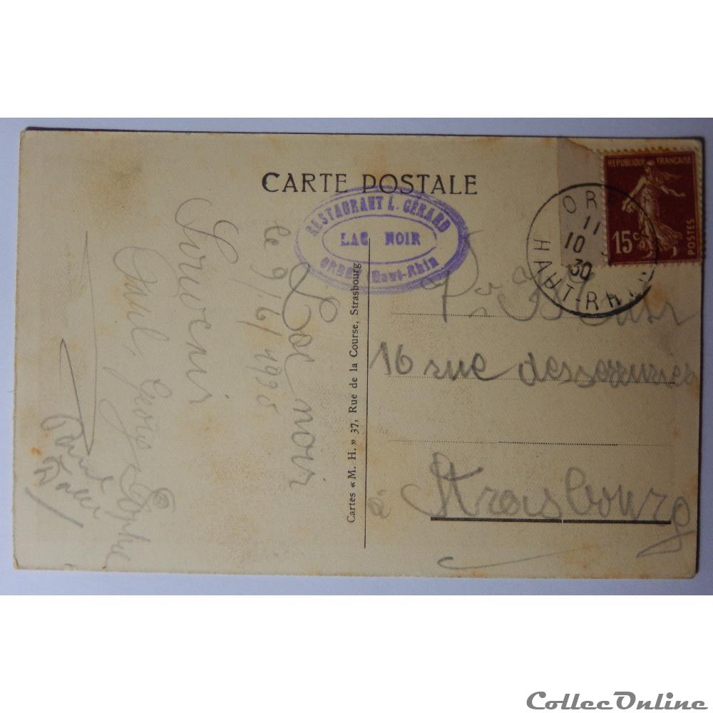 carte postale france alsace cpa du lac blanc haut rhin