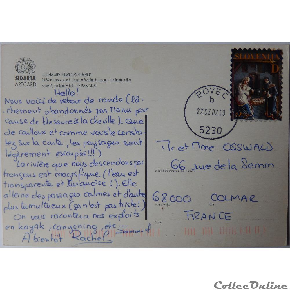 carte postale europe centre cp de slovenie alpes juliennes