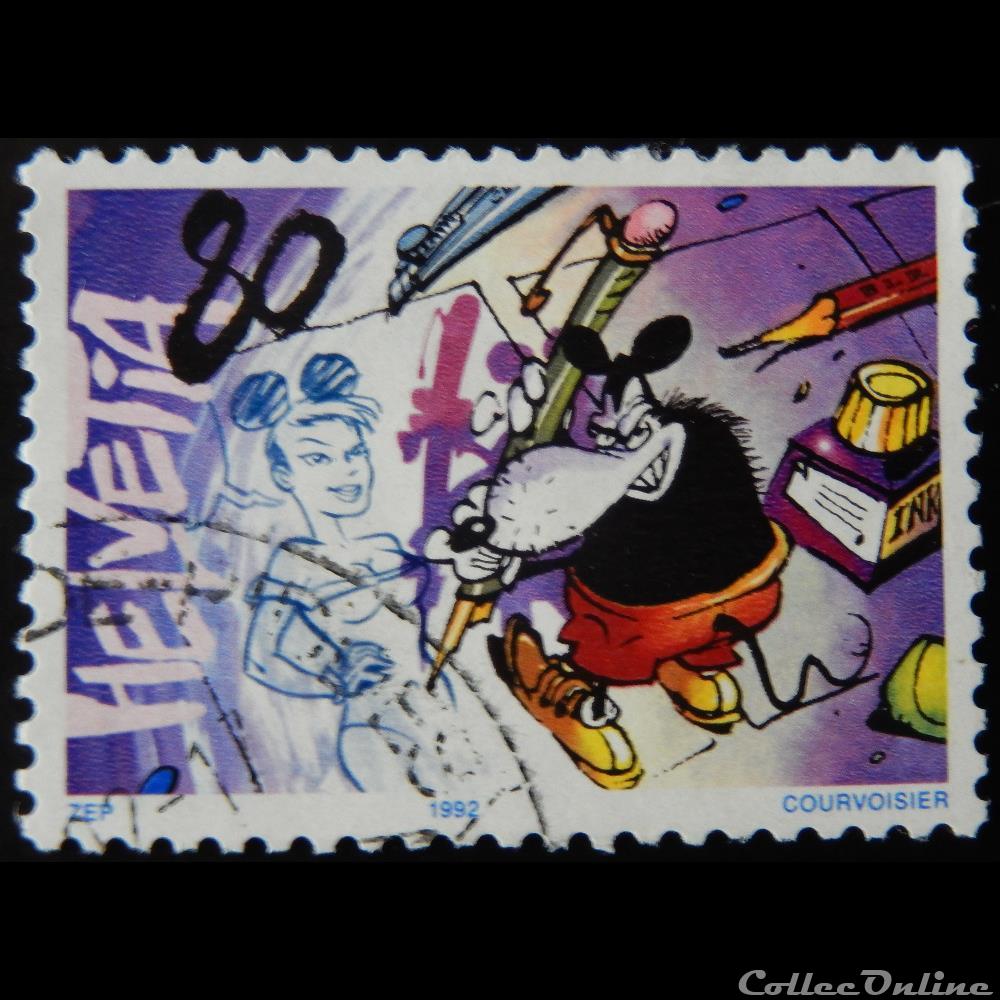 Suisse 01404 Zep de Philippe Chappuis 80cts de 1992 timbre europe suisse 01404 zep de philippe chappuis 80cts de 1992