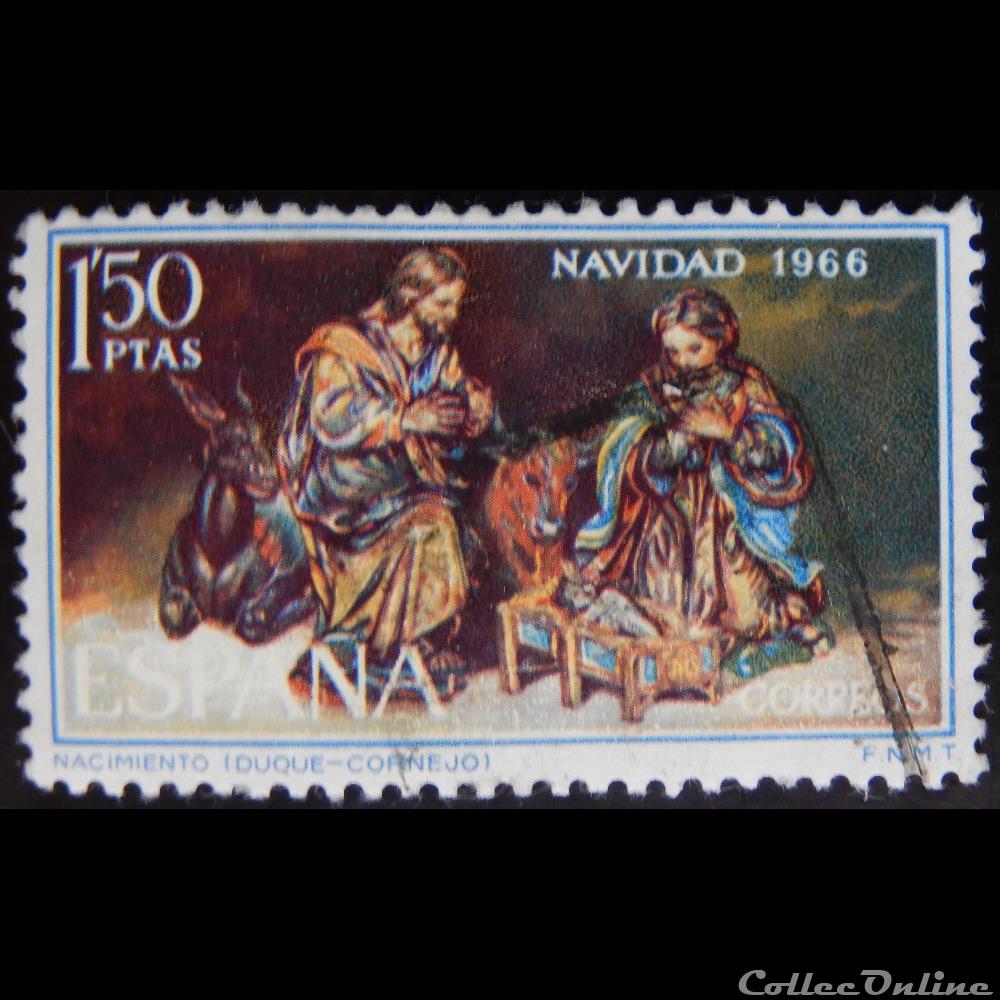 Espagne 01425 nativité 1.50Ptas de 1966 timbre europe espagne 01425 nativite 1 50ptas de 1966