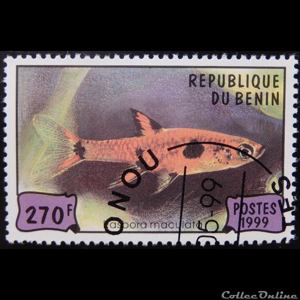 Bénin 00905 poisson rasbora orné 270f de 1999 timbre afrique benin 00905 poisson rasbora orne 270f de 1999