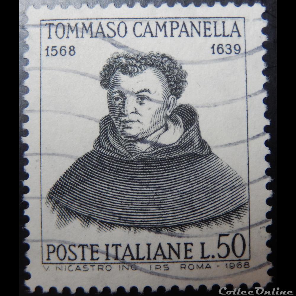 timbre europe italie 01019 tommaso campanella 50 lires de 1968