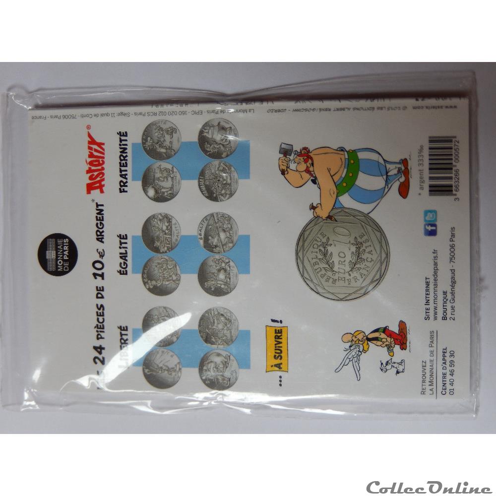 10 euros, Astérix et fraternité Grecs 2015 3 monnaie france moderne 10 euros asterix et fraternite grecs 2015