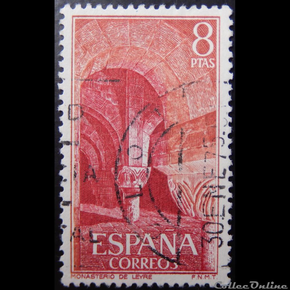 timbre europe espagne 01884 monastere de leyre 8ptas de 1974