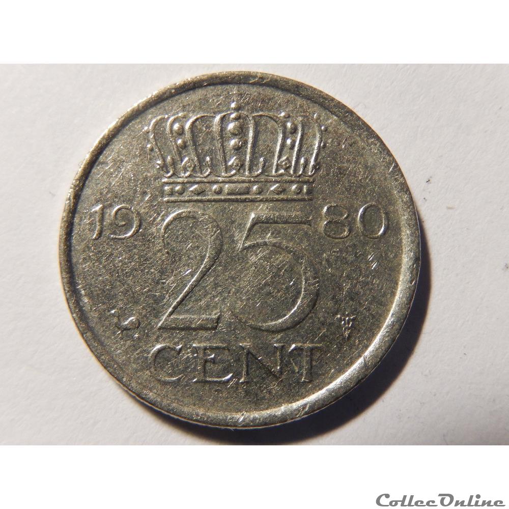 Pays-Bas, 25 cent de 1980 monnaie monde pays bas 25 cent de 1980